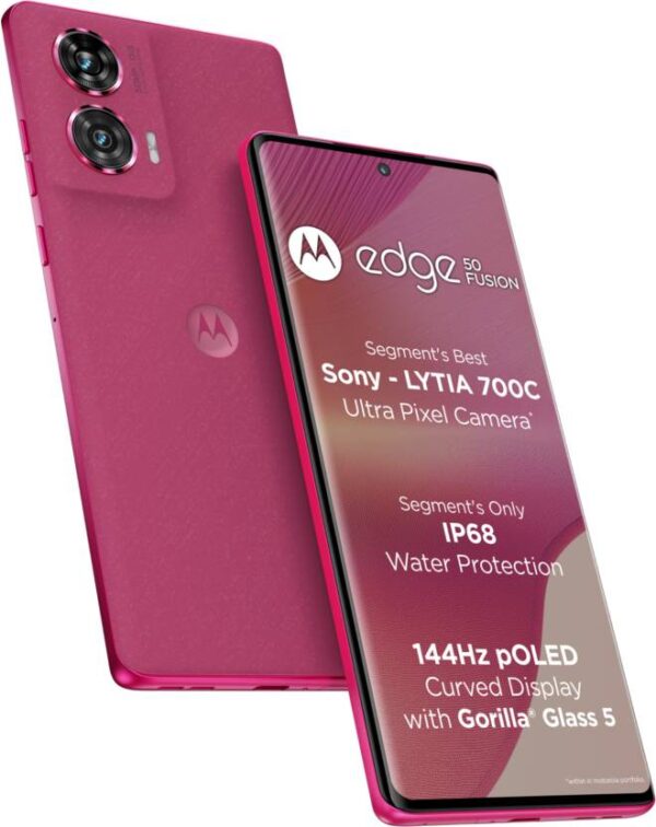 Motorola Edge 50 Fusion, 12 GB RAM, 256 GB Storage (Hot Pink) Refurbished